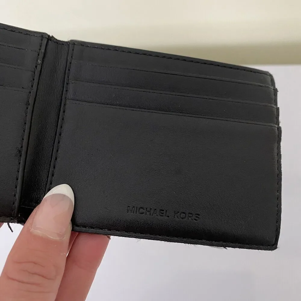 Michael Kors MK Logo Billfold‎ Wallet Stripe Black